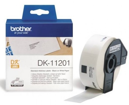 Hình của Nhãn giấy Brother DK-11201, Black on White, khổ 29mm x 90mm, 400 nhãn