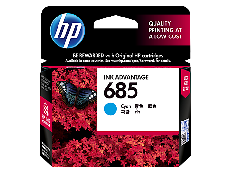 HP 685 Cyan Original Ink Advantage Cartridge (CZ122AA)