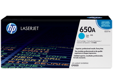 HP 650A Cyan Original LaserJet Toner Cartridge (CE271A)
