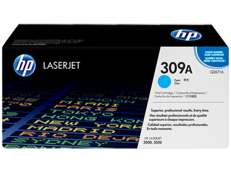 HP 309A Cyan Original LaserJet Toner Cartridge (Q2671A)