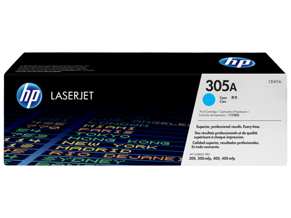 HP 305A Cyan Original LaserJet Toner Cartridge (CE411A)