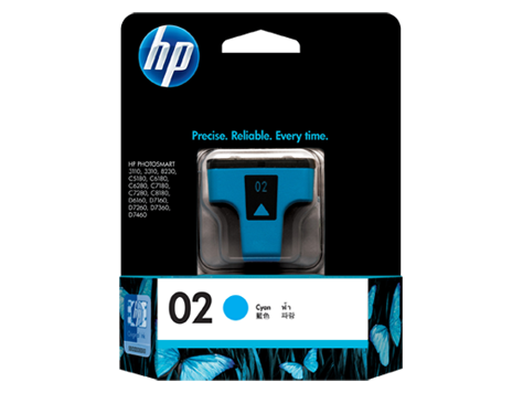 Hình của HP 02 Cyan Original Ink Cartridge (C8771WA)