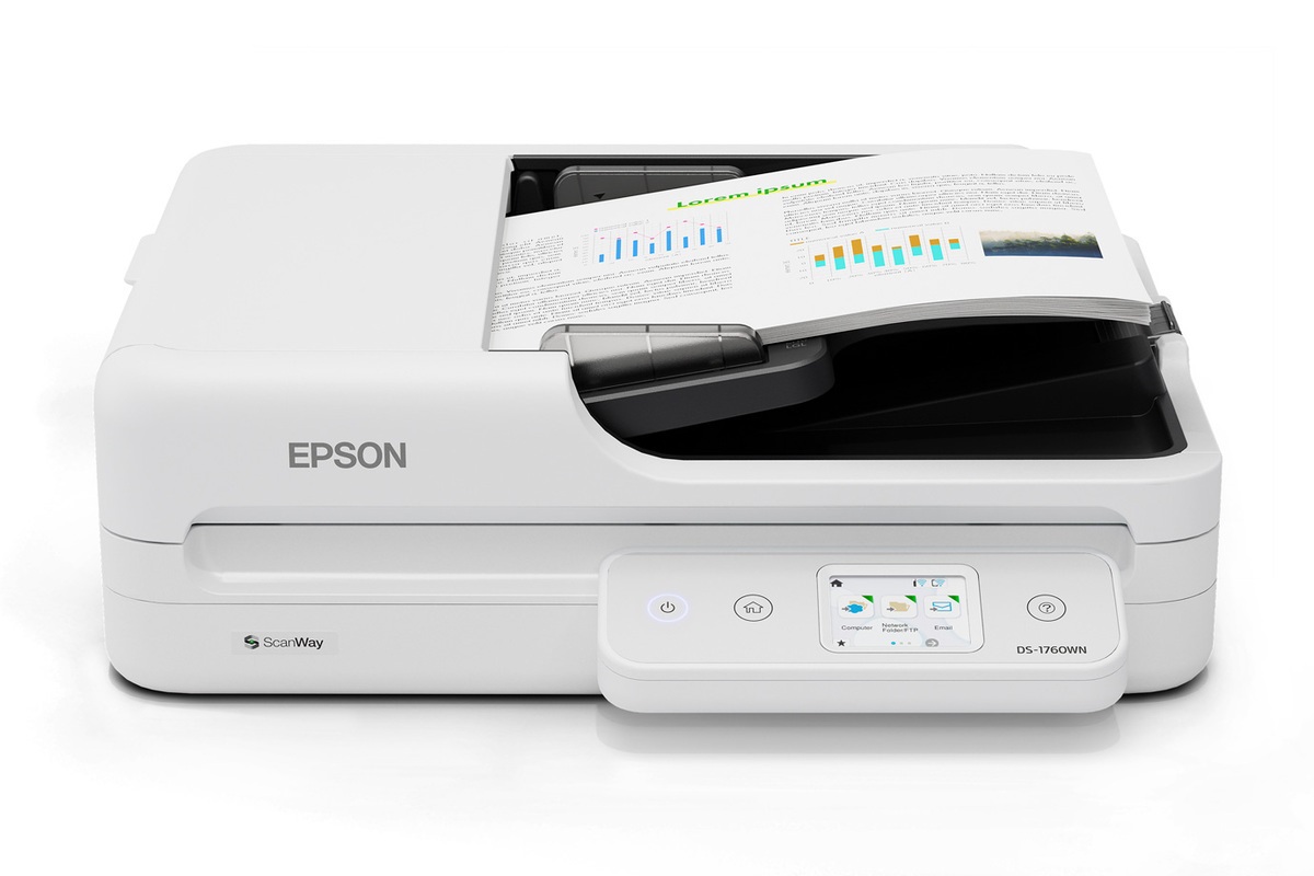Máy scan Epson WorkForce DS-1760WN – Máy quét tài liệu A4, phẳng + ADF, Wi-Fi/Ethernet, chính hãng